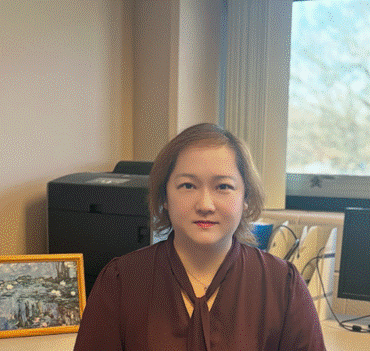 A person sitting at a desk